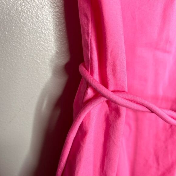 STAUD CAROLINA LONG SLEEVE RUFFLED DRESS IN WILD ORCHID - Picture 4 of 7